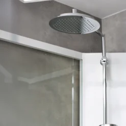 Showerama 10-5 comfort femkantet brusekabine, 90x90 cm, hvid/frost