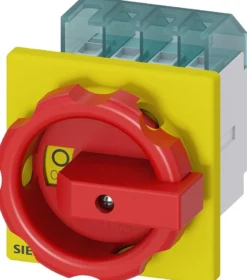 Siemens Nødafbryder, 4 polet, 16A, 7,5kW, rød og gul greb, 3LD2003-1TL53