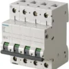 Siemens 5SL6 – Automatsikring, C 16A, 400Vac, 3P+N, 6kA, 4 modul
