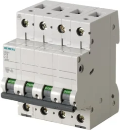 Siemens 5SL6 – Automatsikring, C 16A, 400Vac, 3P+N, 6kA, 4 modul