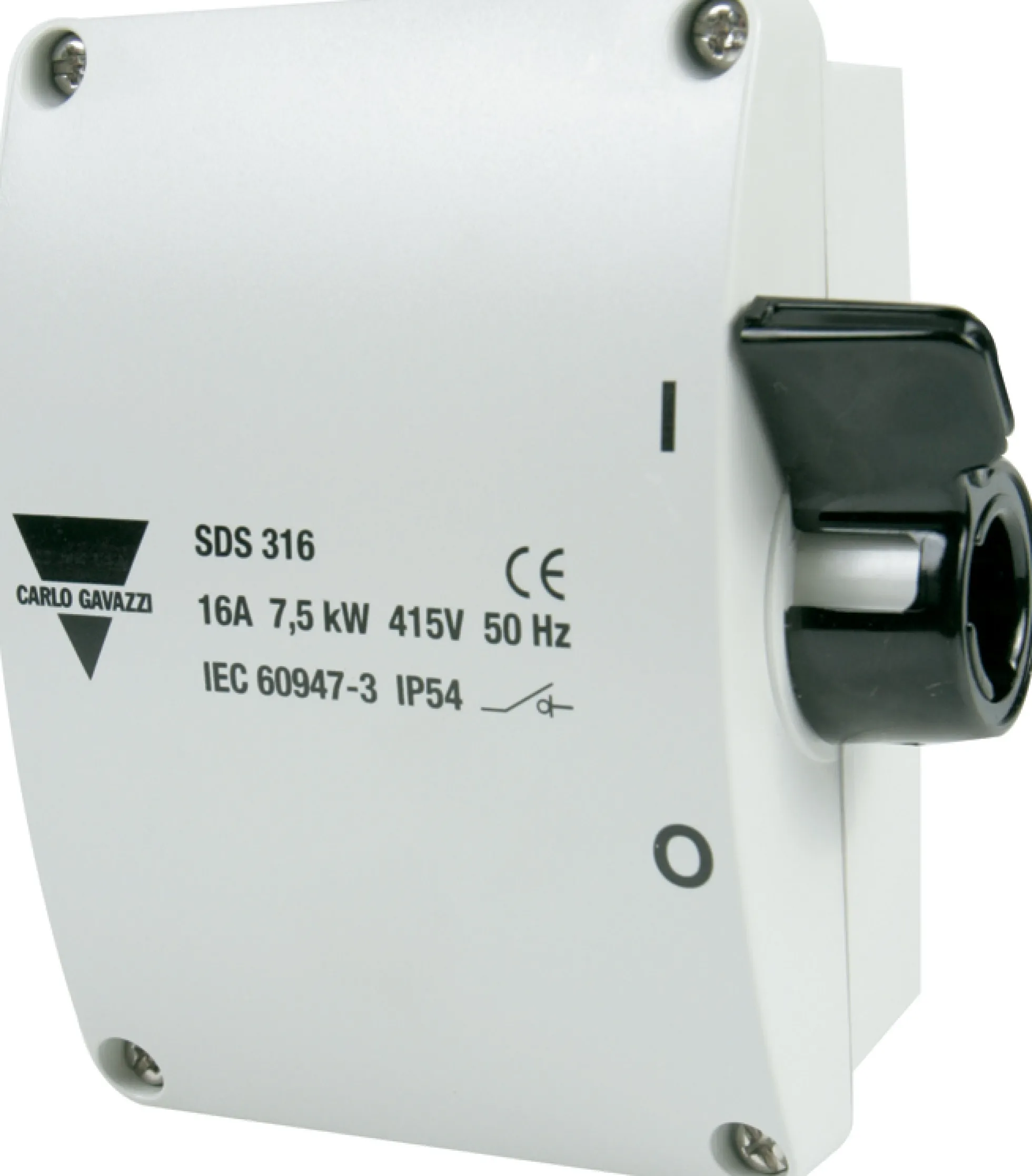 Sikkerhedsafbryder 16A, 3P+H+N+J grå SDS316AUX/M20 - Carlo Gavazzi