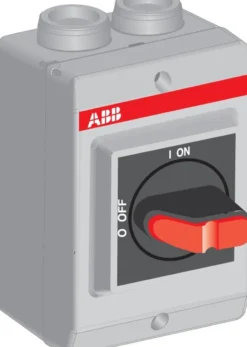 Sikkerhedsafbryder, 3 polet, 16A, M25, sort greb - ABB OTP16K3M25