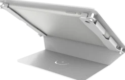 Skrivebordstativ til 9,7 "iPads, 125 vinkel, aluminium, hvid