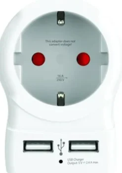 SKROSS Home USB Hub, stikdåseforlænger til Europa, hvid