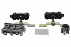 Skydedørsbeslagsæt, 2 x rullebeslag, 1 x dørstop, 1 x clip-stop, <100 kg - Henderson Husky