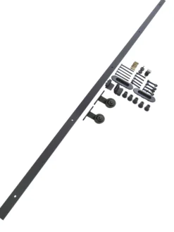Skydedørsskinnesæt retro mat sort, 3m, soft close (single/dual) (80kg)