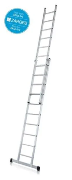 Skydestige 40246 Pro, 4,1m, 2x8 trin, 2-delt - Zarges