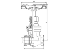 Skydeventil muffe/muffe 316/316/PTFE, byggelængde 85 mm