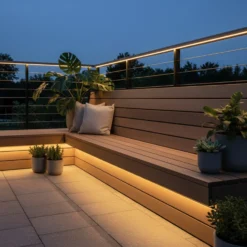 Slim COB LED strip vandtæt, 296/m LED, 9W/m, IP67, 230V, tape bagpå