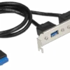 Slot bracket, 1x19pin USB 3.0 pin header, fe, internal, >2