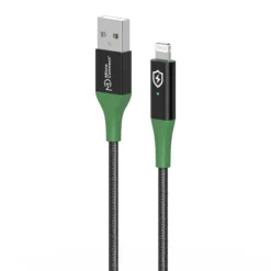 Smart Charge, MFI USB-A til Lightning kabel, sort/grøn - MicroConnect