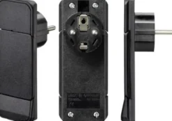 SMART PLUG: Ekstra flad vinklet Schuko/pindjord stikprop, 16A – Bachmann