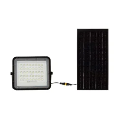 Solara LED projektør, 10W, 800lm, IP65, kold hvid, inkl. fjernbetjening og solcellepanel