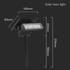 Solara Mini 2-i-1 havelampe, 0,9W, sort, IP65, 3000K, 80 lumen, 68° spredning, væglampe og spyd, solcelle - Kulør: Varm