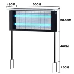 Solcelle insektlampe, sort, IP65, 20W, 120m2