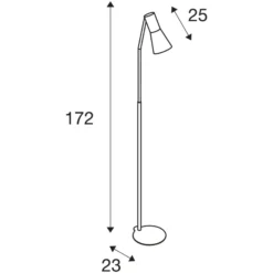 Sort gulvlampe, E27, SLV Phelia