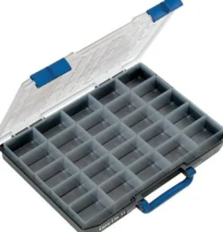 Sortimentskasse med låg, CarryLite 55 5x10-25/1, inkl. 25 indsatse, blå - Raaco