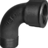 Sort kort bøjning 90° m. mf/np - 1" x 1"