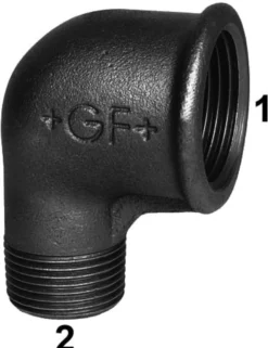 Sort 90° reduktions vinkel med mf/np – Georg Fischer