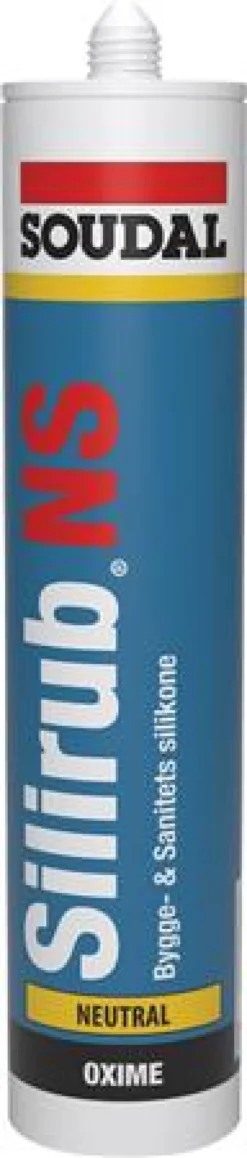 Soudal Silirub NS, Bygge- og Sanitets Silikone, Grå, 310 ml