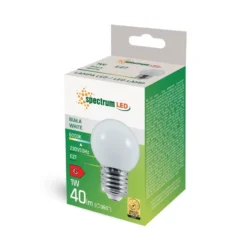 Spectrum 1W LED dekorationspære, G45, E27 (230V, 55lm, RA80)