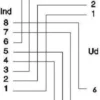 Splitter for telefon og 100Mbits/s netværksforbindelse i samme datakabel, RJ45 (8P8C) han til 2 x RJ45 (8PC4) hun - Sort