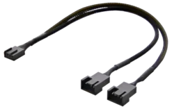 Splitter til PWM blæsere, 4-pin til 2x4-pin, sort