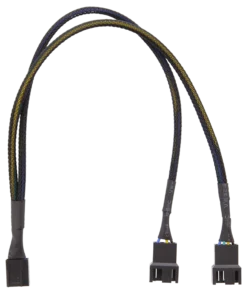 Splitter til PWM blæsere, 4-pin til 2x4-pin, sort