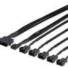 Splitter til PWM-blæsere, 4-pin til 5x4-pin, Molex-strøm