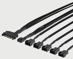 Splitter til PWM blæsere, 4-pin til 5x4-pin hun, SATA strøm