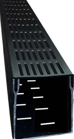 Star Drain dræn-rende med sort alu-rist, 100 x 103 x 1000 mm