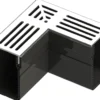 Star Drain hjørne, 65 x 103 mm, PVC med grå aluminiumsrist