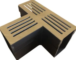 Star Drain PVC-tee, 65 x 103 mm, med cortenstål rist, A15 belastning