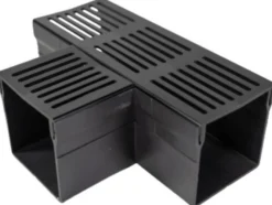 Star Drain PVC-tee, 100 x 103 mm med sort aluminiumsrist
