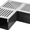 Star Drain 100 x 53 mm PVC-hjørne med grå aluminiumsrist