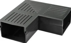Star Drain 100 x 53 mm PVC-hjørne med sort aluminiumsrist