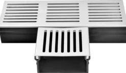 Star Drain 100 x 53 mm PVC-tee med grå aluminiumsrist