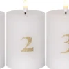 Star Trading flamme advent bloklys med tal og fjernbetjening, 4 stk