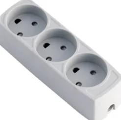 Stikdåse, 3 udtag, u/jord - Flere varianter