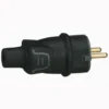 Stikprop Schuko M/J, gummi, rund, sort, IP44, 16 A, 230 V, udendørs - Legrand