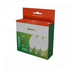 3 stk. E14 6W LED kertepære, 490lm, Ikke dæmpbar, 3000K