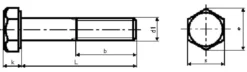 Stålbolt M16 x 140 mm, A4, DIN 931, 6-kant