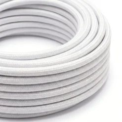 Stofledning, 5 meter, 2x0.75 mm², tekstil - 230V, Hvid