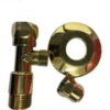 stopventil, poleret messing, 1/2" x 10 mm