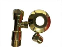 stopventil, poleret messing, 1/2" x 10 mm