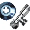 Stopventil 1/2" x 1/2", krom, lang model med stor roset