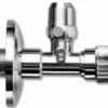 Stopventil ½" x ½" med Ø77 mm roset, lang version