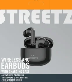 STREETZ T500 TWS earbuds, ANC, in-ear, matte black