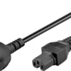 Strømkabel, DK EDB til C15, 1,8 meter, sort, H05VV-F 3Gx0.75mm² - MicroConnect