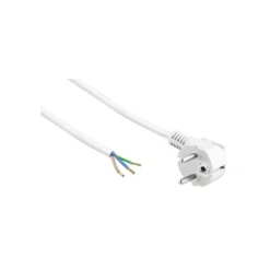 Strømkabel, 1,5 meter, 250V, IP20, Hvid, Schuko stik, 16A